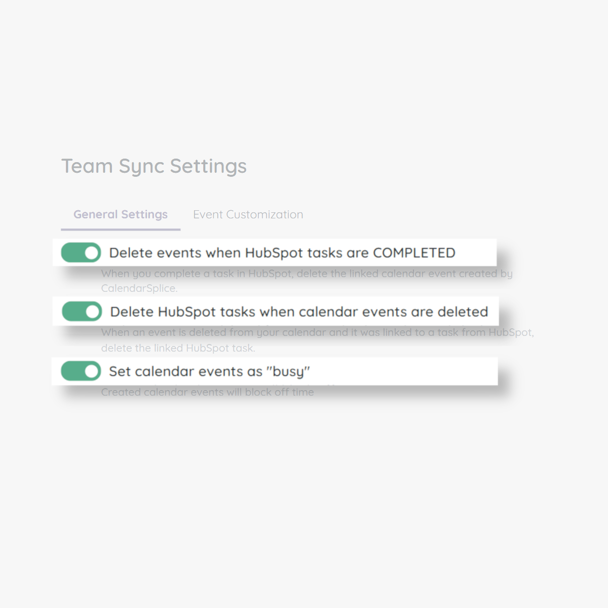 Configure settings to have more control over task syncing for your team.